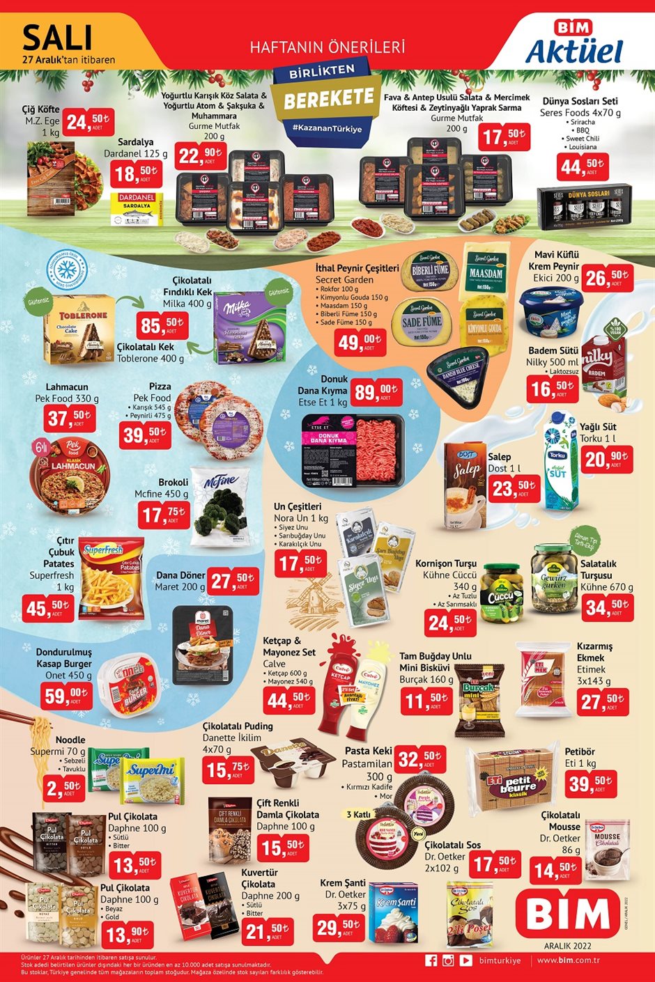 BİM den Birlikten Berekete indirimi! BİM online kataloğunda 1 kg kıyma 89 TL ye düştü! 27 Aralık 2022 fiyat listesi