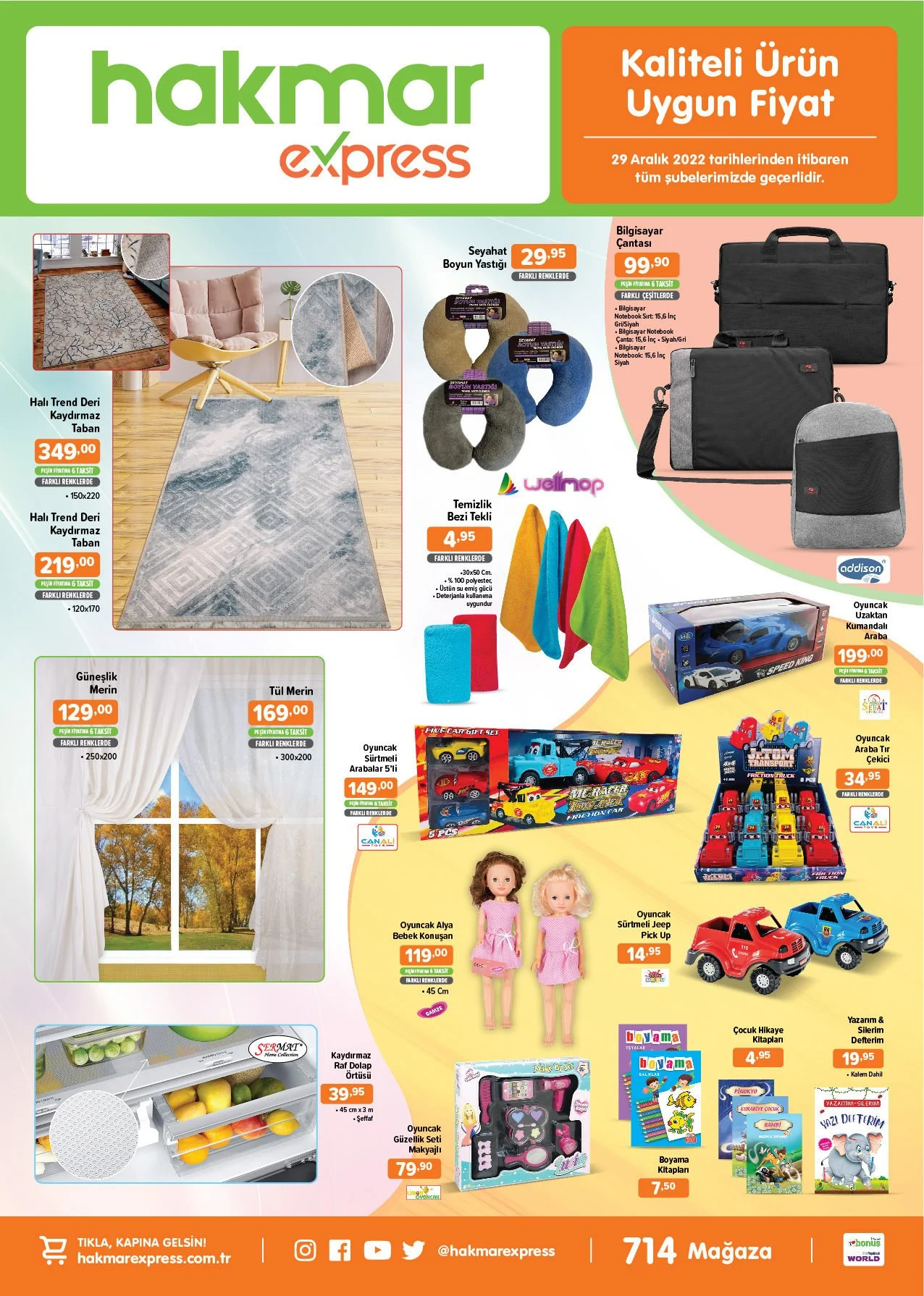 Hakmar ın online aktüel ürünler kataloğu yayımlandı! Temizlik bezi 4 TL, süzgeç 19 TL! 29 Aralık 2022 fiyat listesi...