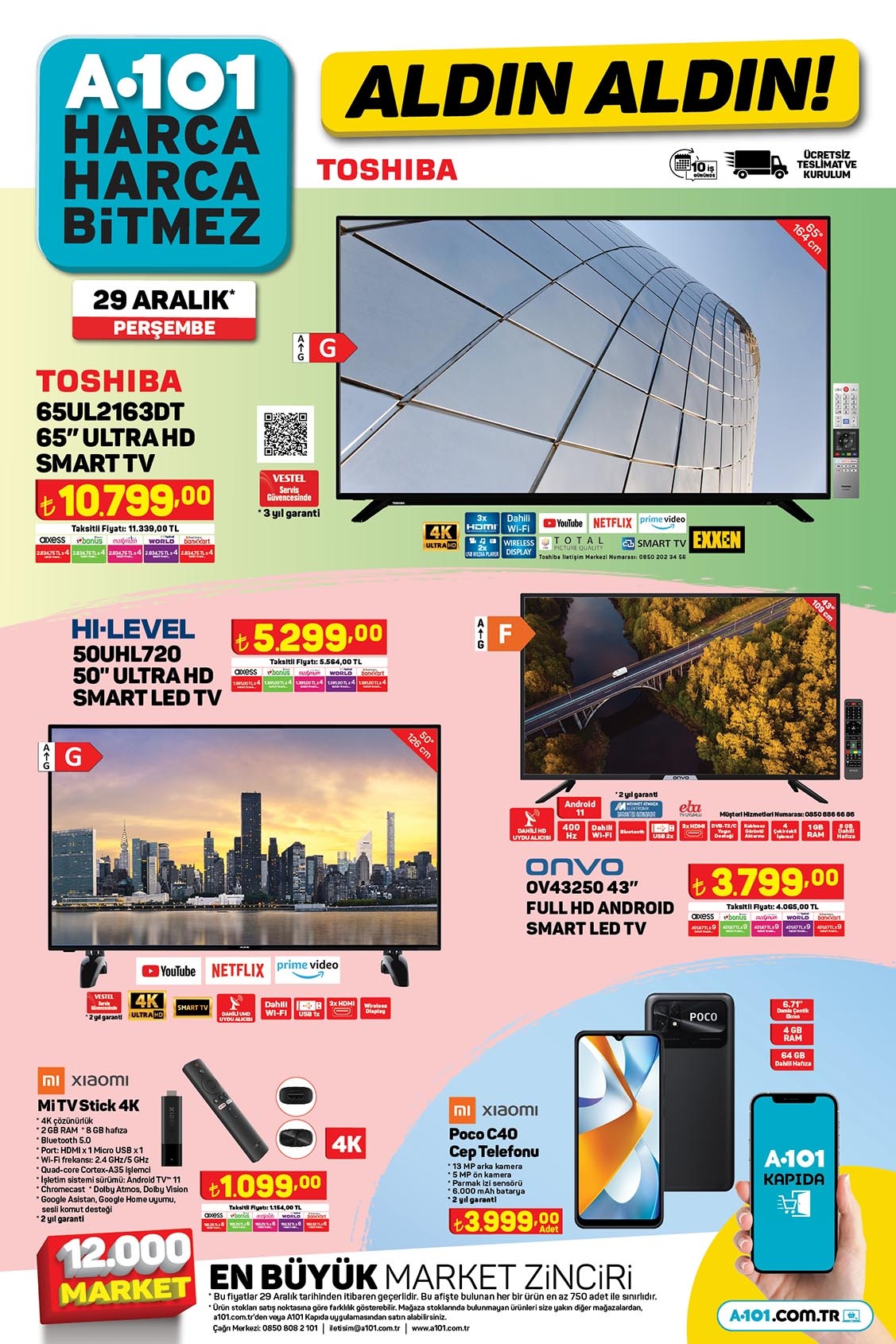 A101 de çamaşır makinesi 3.999, tereyağı 44 TL, yoğurt 29 TL! A101 online aktüel kataloğu 29 Aralık 2022 fiyat listesi