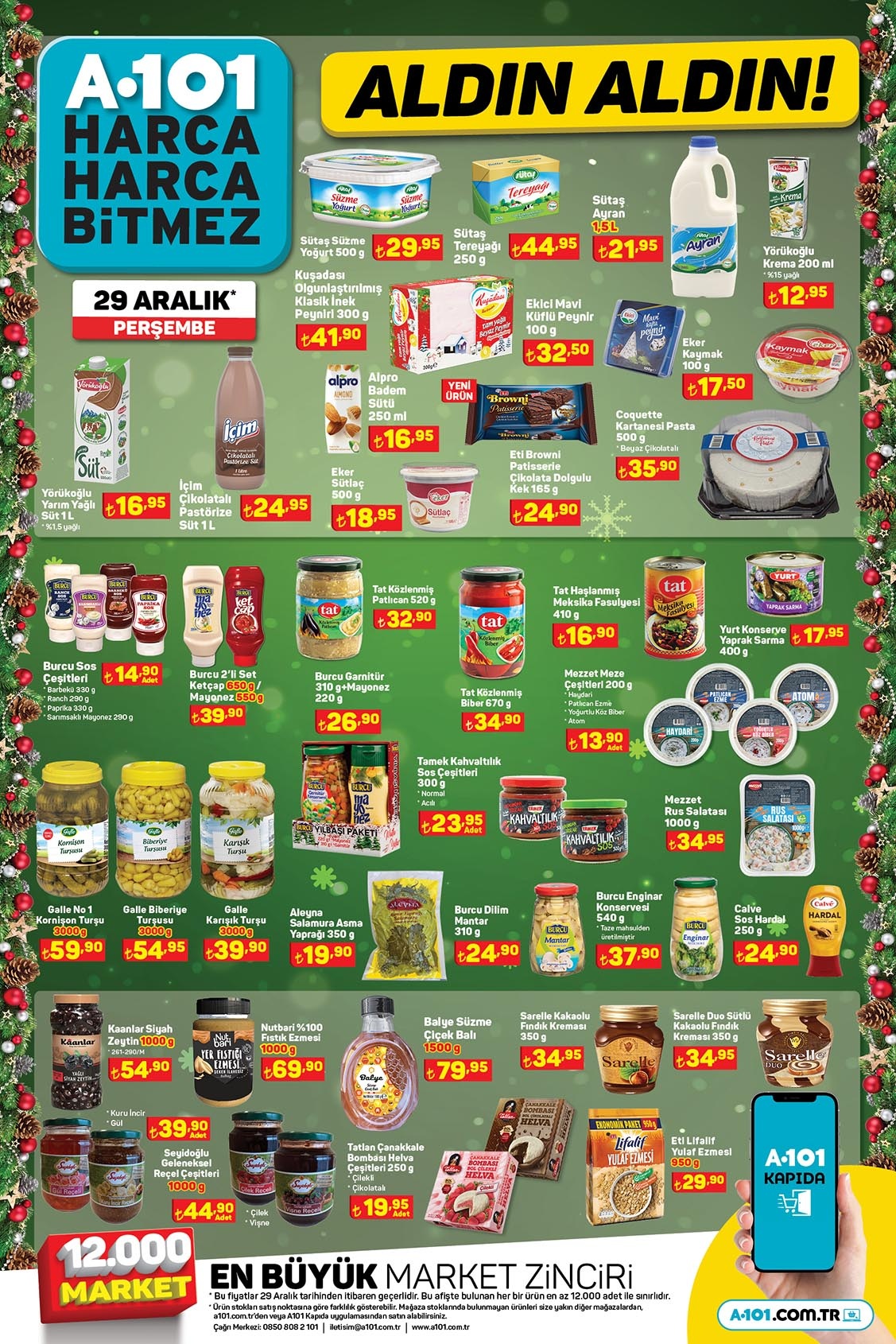 A101 de çamaşır makinesi 3.999, tereyağı 44 TL, yoğurt 29 TL! A101 online aktüel kataloğu 29 Aralık 2022 fiyat listesi