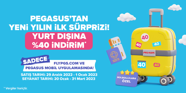 Pegasus tan yeni yılın ilk sürprizi! Yurt dışına yüzde 40 indirim...