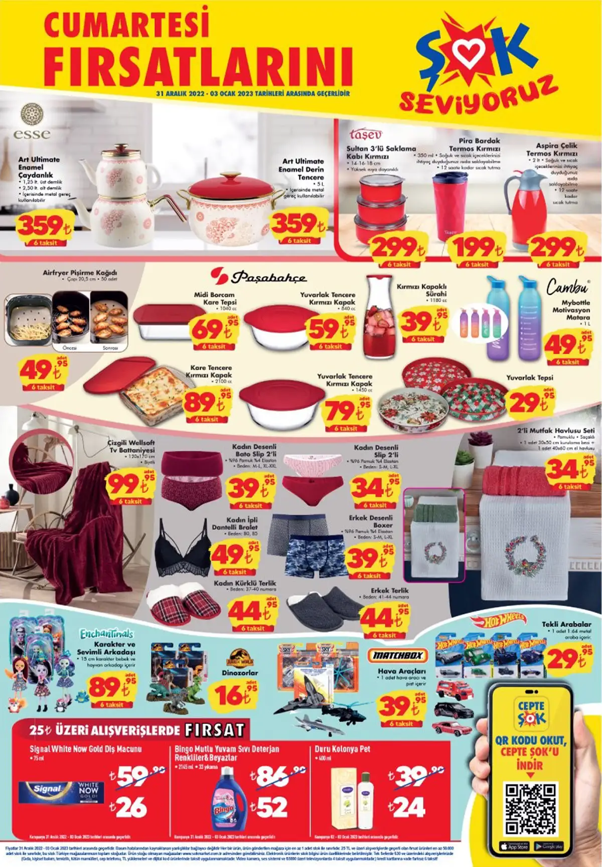 ŞOK Market te hafta sonu indirim rüzgarı esecek! Çaydanlık ve tencere 359 TL! ŞOK kataloğu 31 Aralık 2022 fiyat listesi