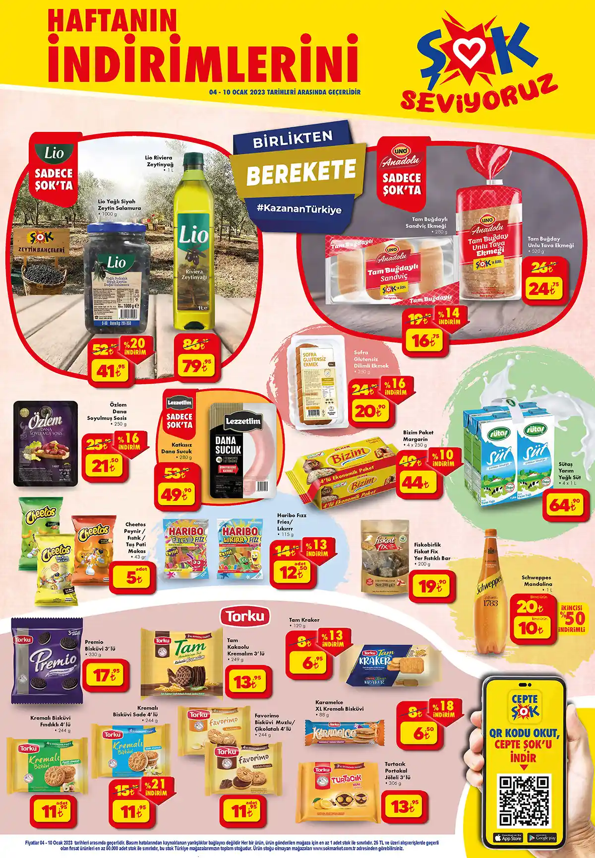 ŞOK Market te yüzde 50 ye varan indirimler az evvel duyuruldu! 1 lt. zeytinyağı 79 TL! ŞOK 4 Ocak 2023 fiyat listesi