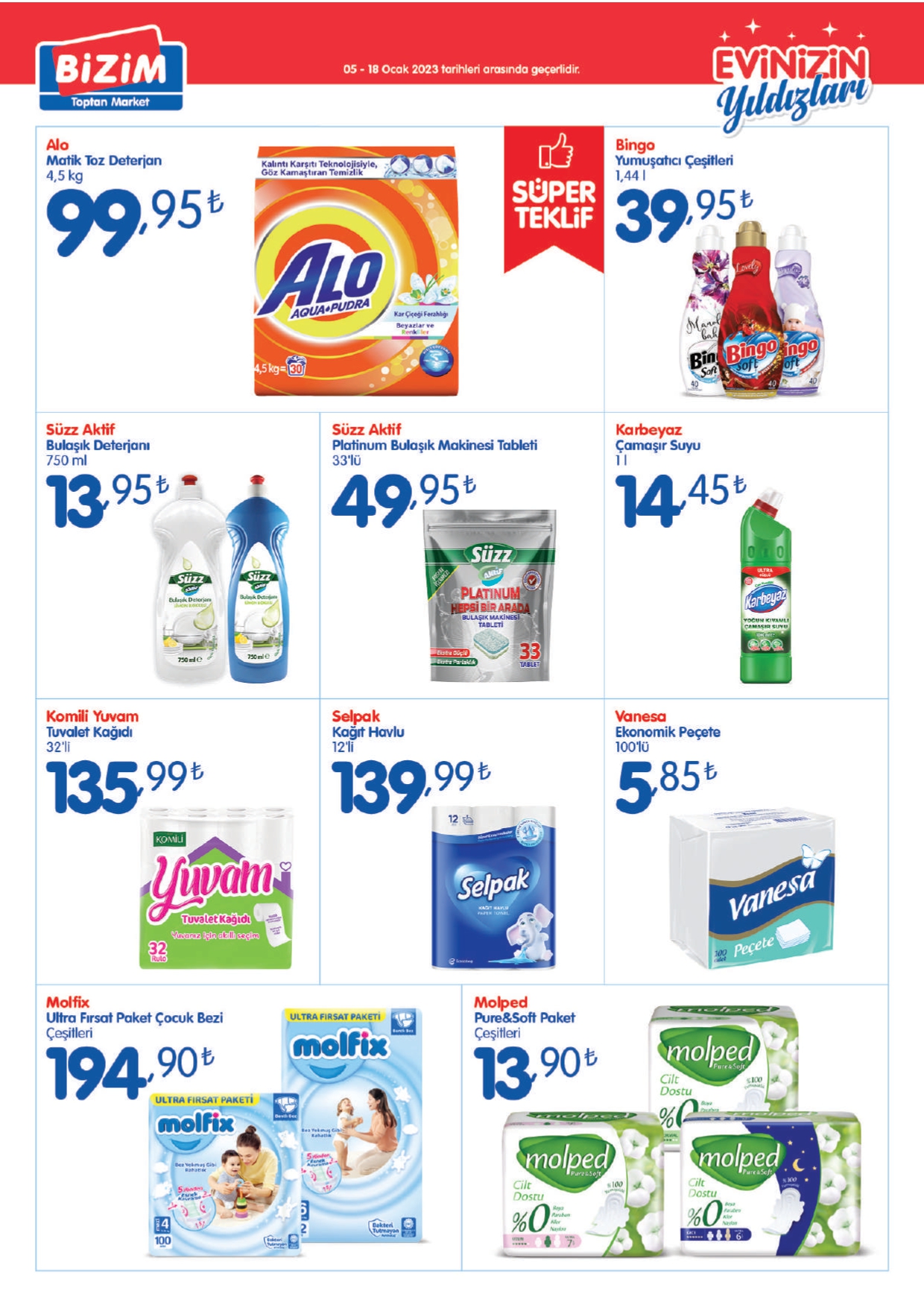 Bizim Toptan Market’te çay 67 TL, pirinç 38 TL, deterjan 20 TL! İşte 17 Ocak 2023 fiyat listesi