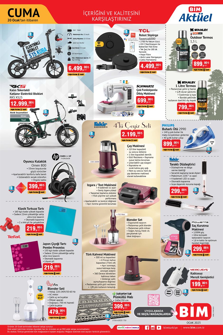 BİM de alüminyum çamaşır kurutmalığı 429 TL, Buharlı ütü 499 TL, Stanley termos 799 TL! 20 Ocak 2023 fiyat listesi...