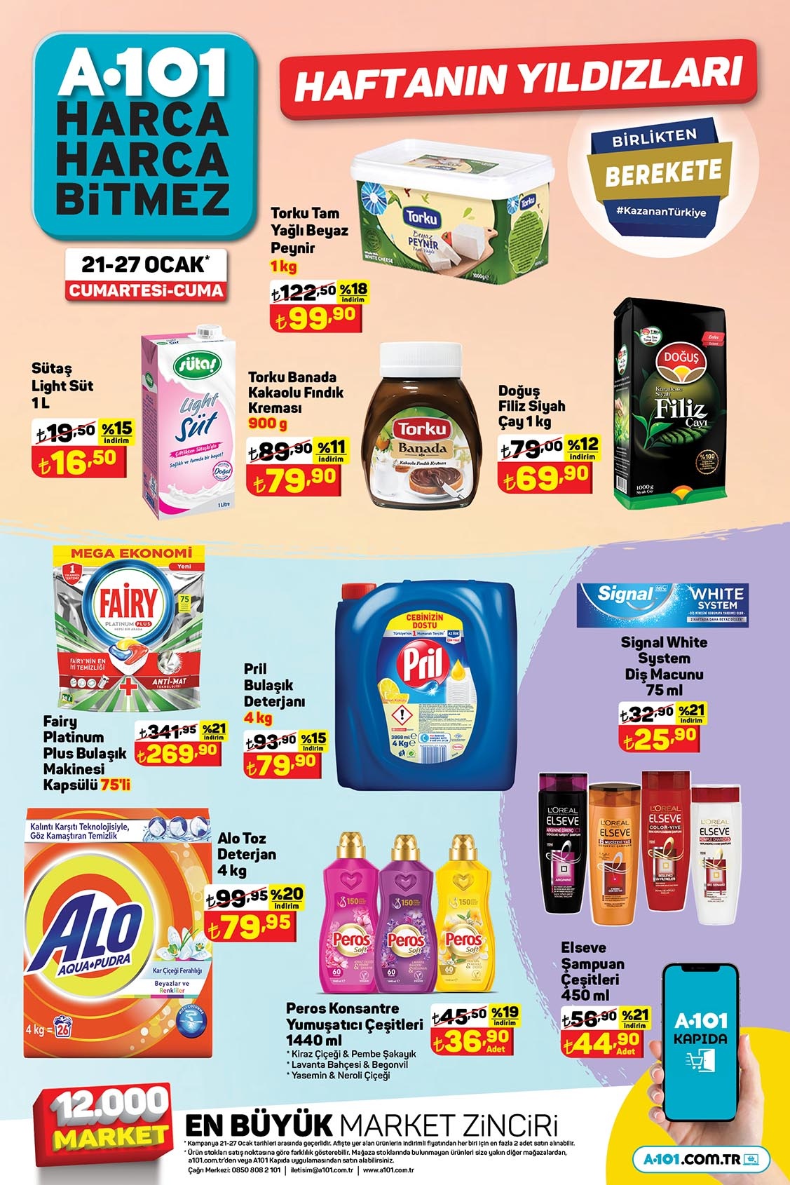 A101 de bomba indirim start aldı! Fındık kreması ve 4 kg toz deterjan 79 TL ye düştü! A101 26 Ocak 2023 fiyat listesi
