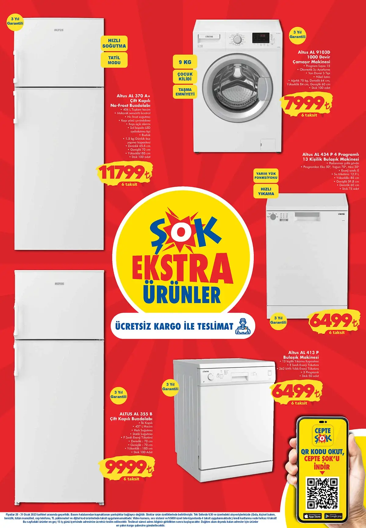 Çeyiz düzecekler müjde! ŞOK Market te elektrik süpürgesi 899 TL! ŞOK online kataloğu 28 Ocak 2023 fiyat listesi