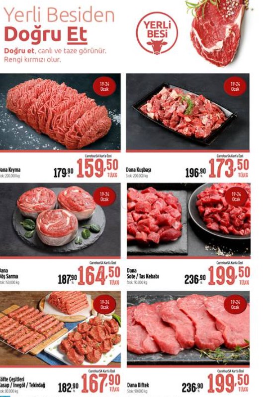 Hafta sonu bombası Carrefour dan geldi! Et ve süt ürünlerine büyük indirim geldi!
