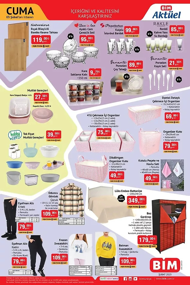 BİM’de 5 kg pirinç 127 TL, 2,5 kg mercimek 54 TL, 2,5 kg bulgur 37 TL! İşte 31 Ocak- 3 Şubat 2023 fiyat listesi