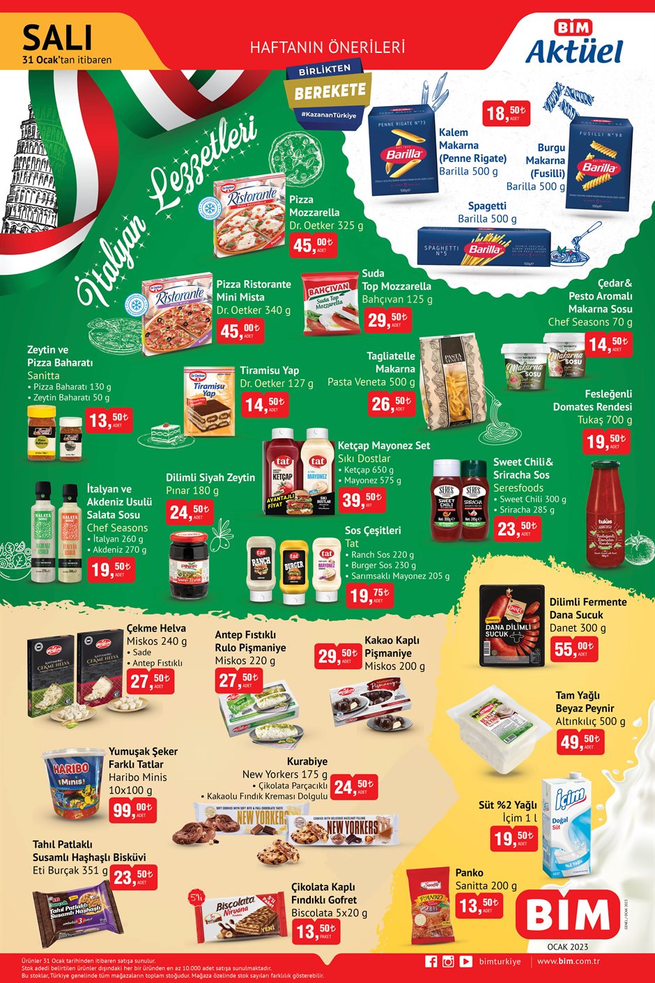 BİM de Efsane 5 kg pirinç 127 TL, 10 kg un 99 TL, 1.5 kg salça 79 TL! BİM kataloğu 31 Ocak 2023 fiyat listesi