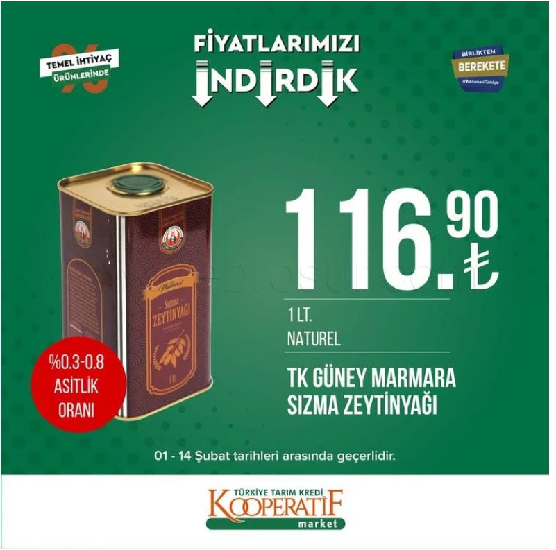 Bu fırsatı kaçırmayın! Tarım Kredi Kooperatif Marketleri Şubat ayını indirimle karşıladı! Bu indirimler yüz güldürdü