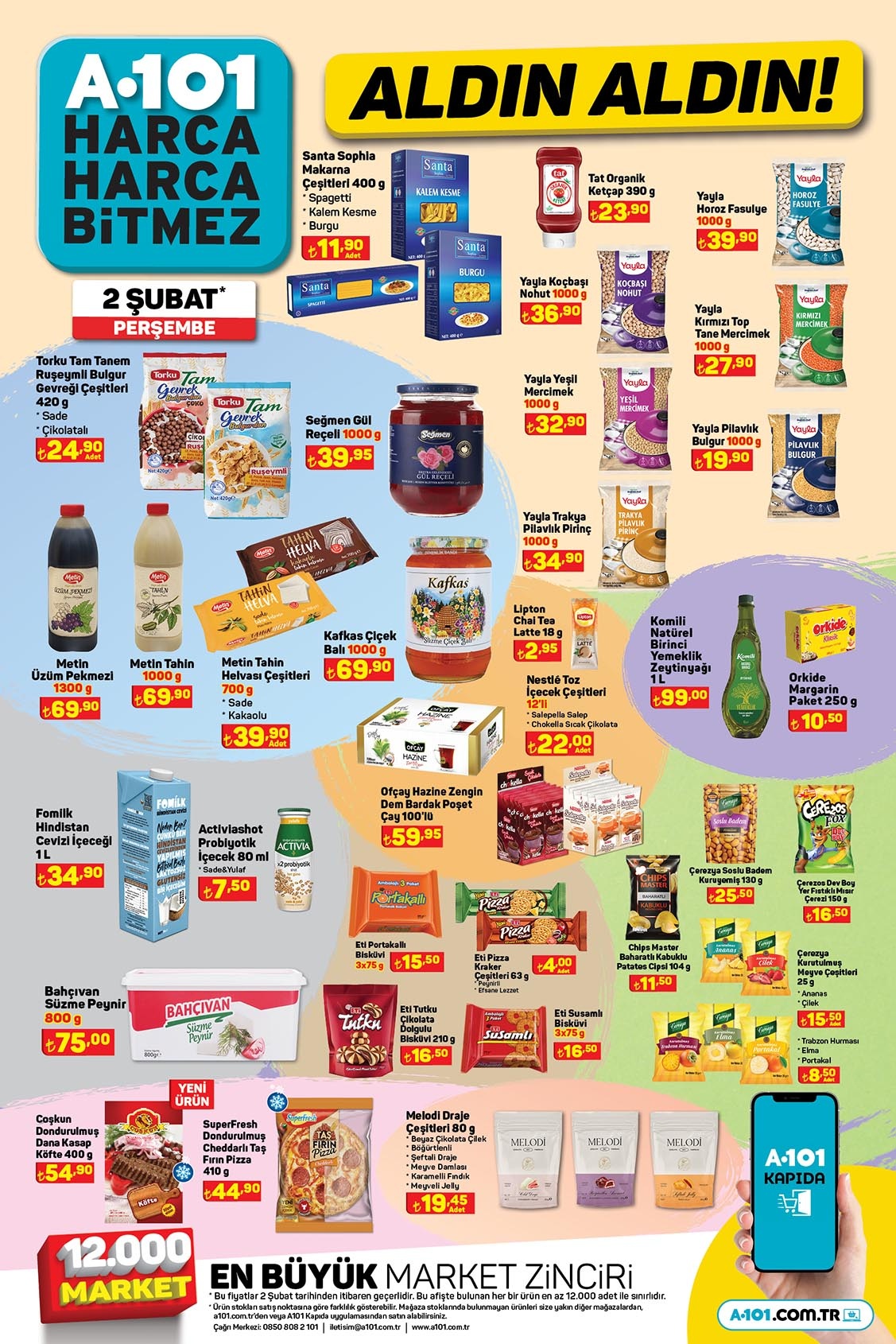 9 kg toz deterjan 119 TL, 1 litre zeytinyağı 99 TL! A101 online aktüel ürünler kataloğu 2 Şubat 2023 fiyat listesi