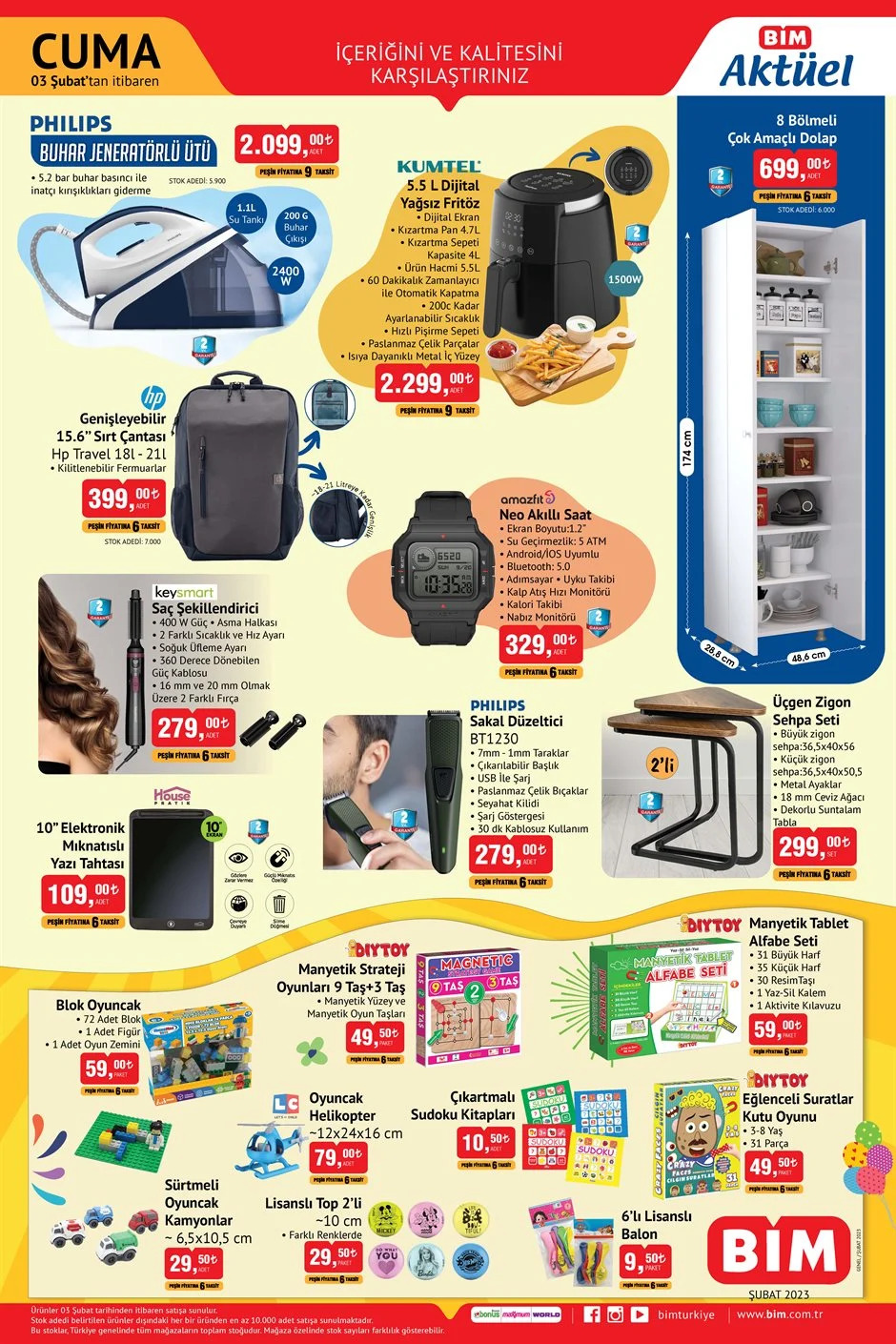 BİM’de ütü 2 bin TL, fritöz 3 bin TL, çok amaçlı dolap 700 TL! 3 Şubat 2023 fiyat listesi