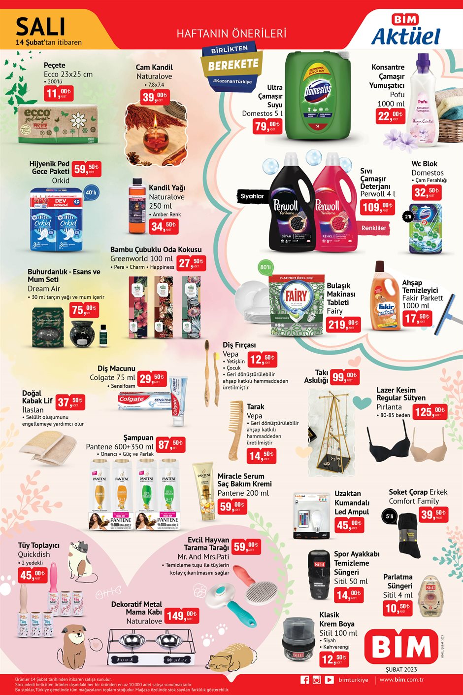 BİM de 5 litre çamaşır suyu 79 TL, yumuşatıcı 22 TL! BİM de bomba indirim başladı! 14 Şubat 2023 fiyat listesi