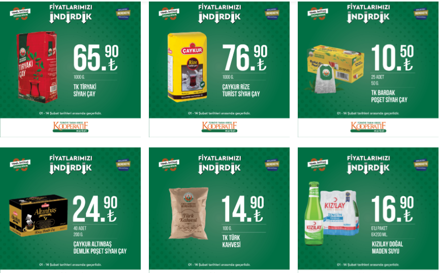 Tarım Kredi de şok ucuzluk! Çamaşır suyu 13 TL, peçete 11 TL, ıslak havlu 10 TL! 14 Şubat 2023 fiyat listesi...