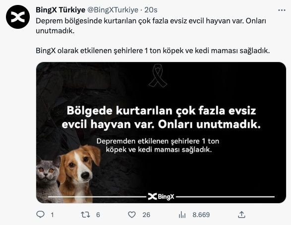 Afet bölgesine bir destek te O kuruluştan geldi! Ahbap a 1 milyon TL bağışladı