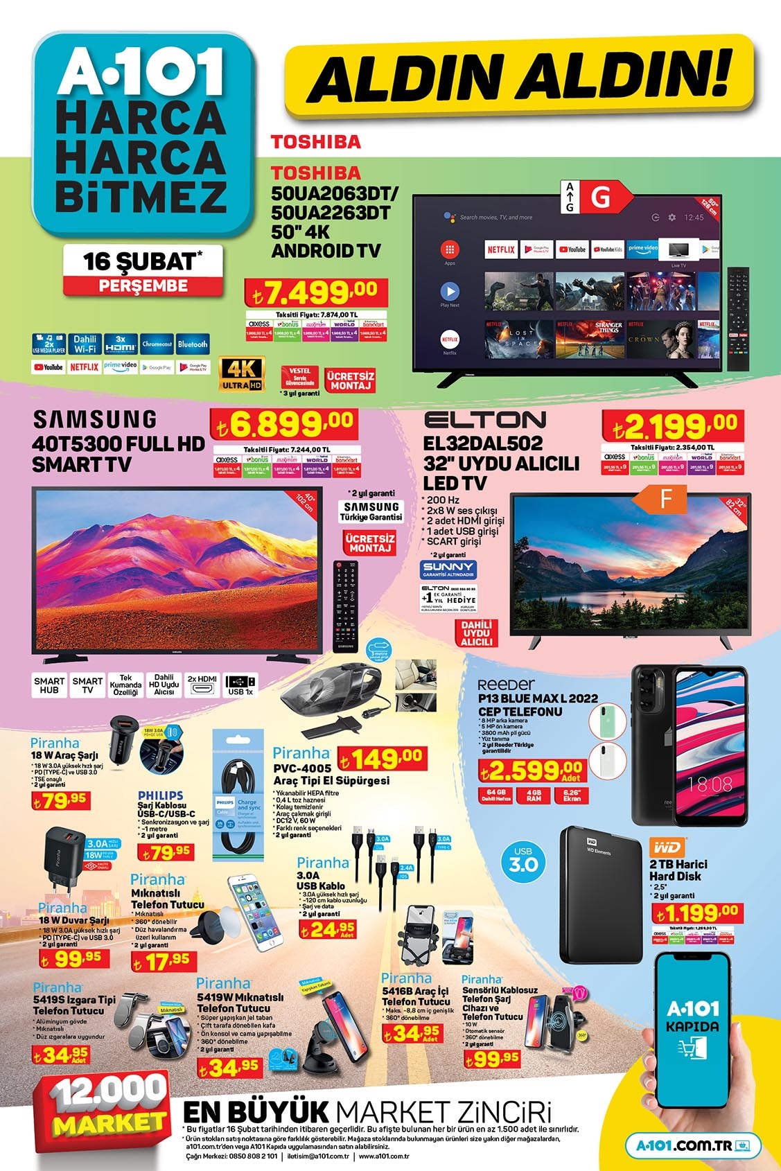 A101’de Samsung Smart TV fırsatı! Tam 1.500 lira indirimle satılacak! 16 Şubat 2023 Fiyat Listesi