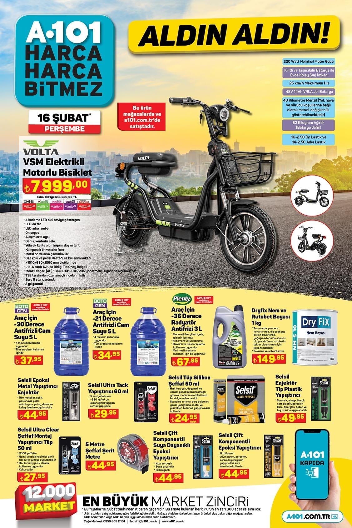 A101 e Volta elektrikli motosiklet geliyor! A101 online kataloğu 16 Şubat 2023 fiyat listesi