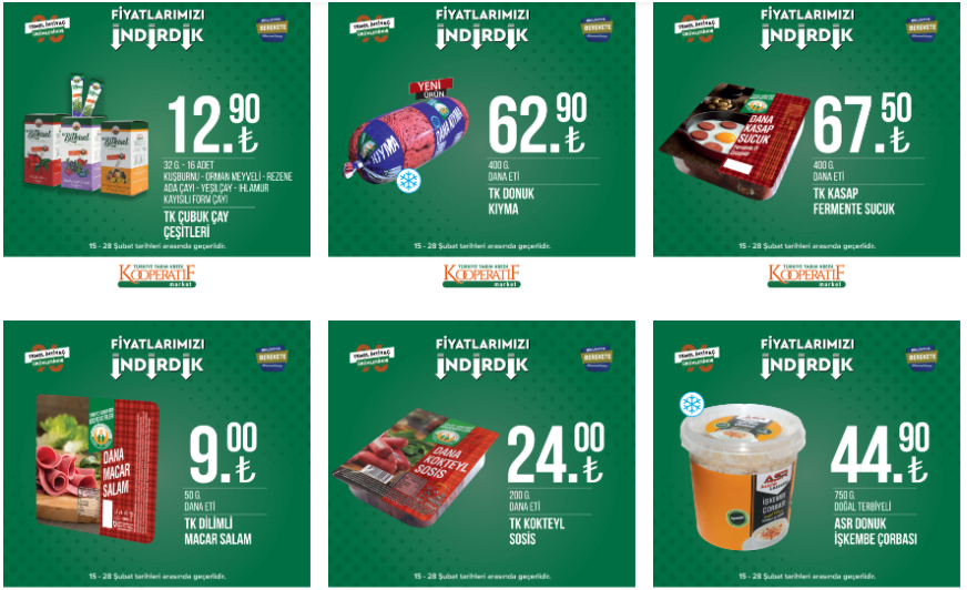 Tarım Kredi de salça 37 TL, şeker 24 TL, 1 kg çay 75 TL! Tarım Kredi online kataloğu 16 Şubat 2023 fiyat listesi