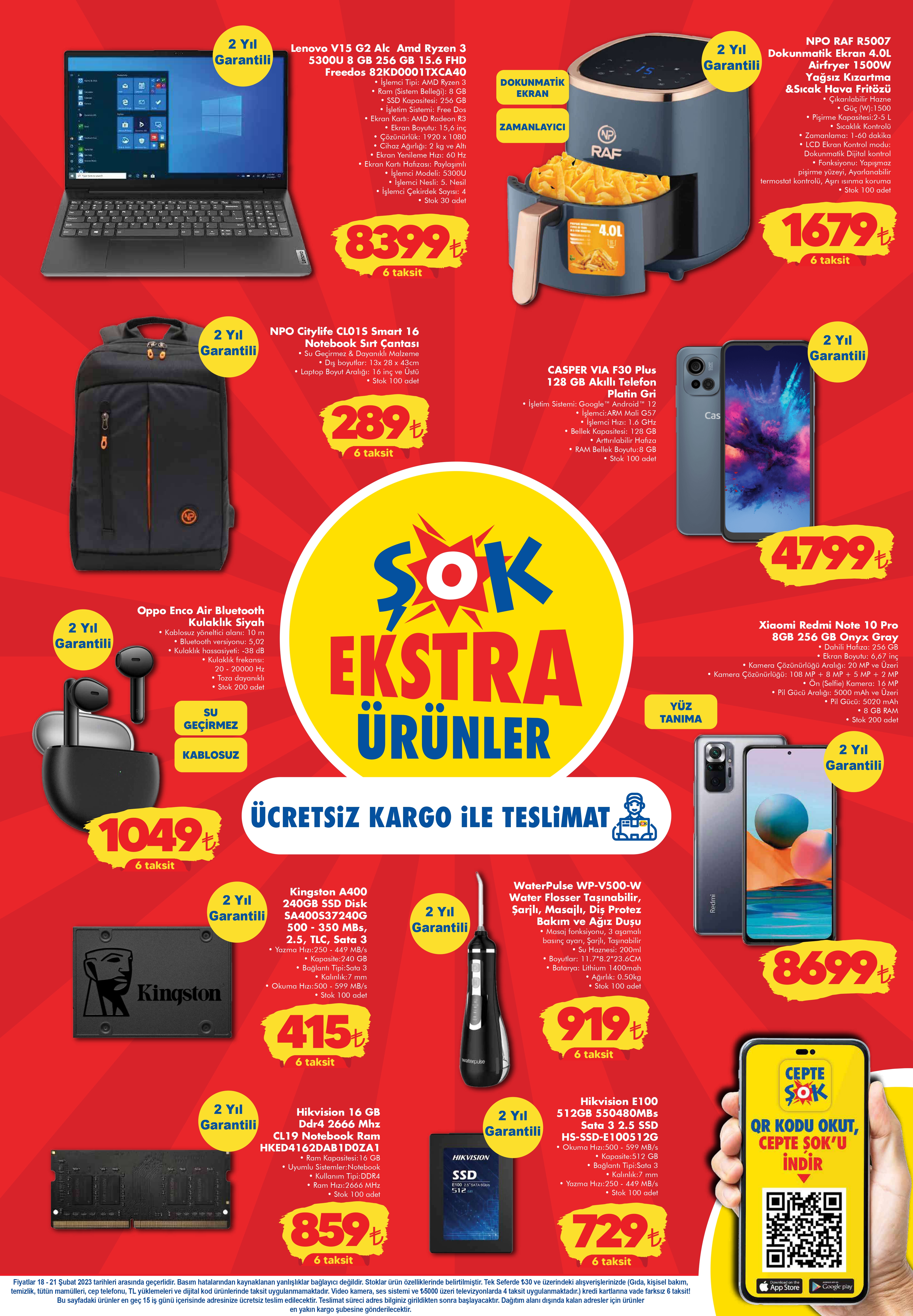 ŞOK market Nike Air dan Xiaomi Redmi Note 10 Pro ya onlarca ürünü satışa çıkardı! 18 Şubat 2023 fiyat listesi...