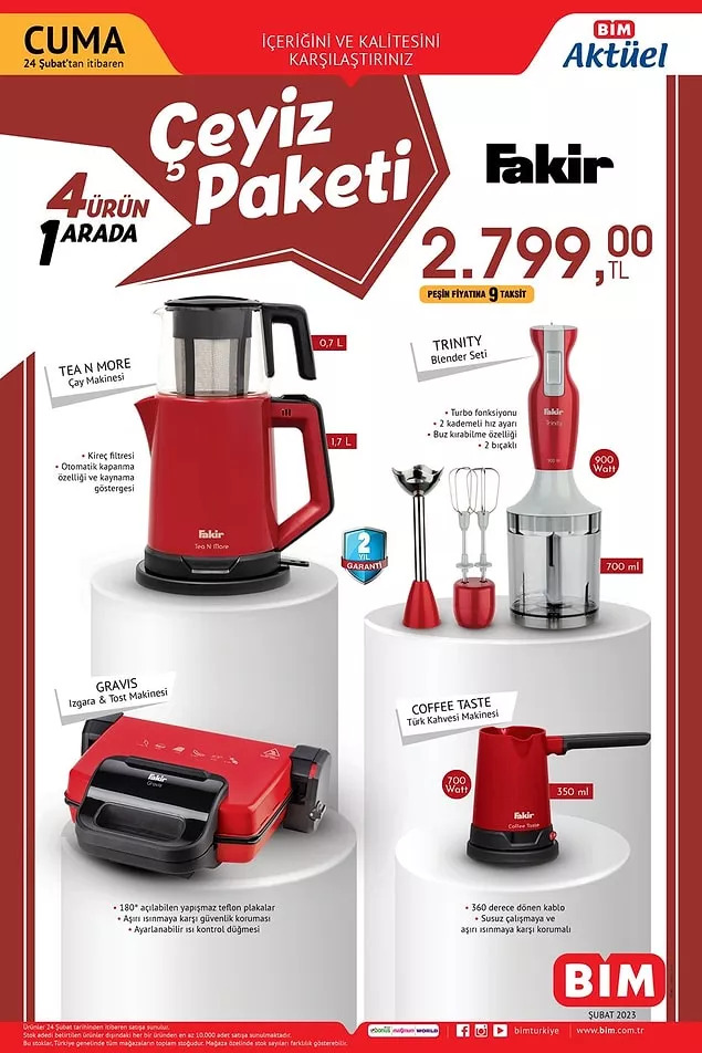 BİM’de buzdolabı 7.500 TL, çamaşır makinesi 5.600 TL, bulaşık makinesi 4.700 TL! 24 Şubat fiyat listesi