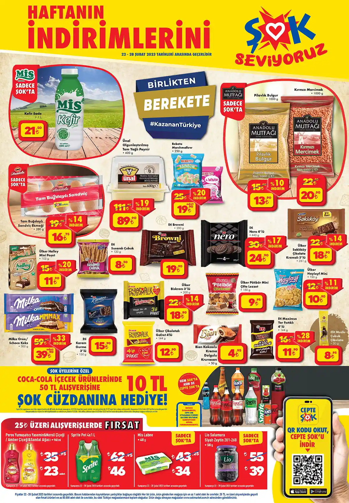 ŞOK Market te yüzde 30 a varan çılgın indirim! Sepet dolduracak fırsat! Bulgur 13 TL, mercimek 20 TL! 22 Şubat kataloğu