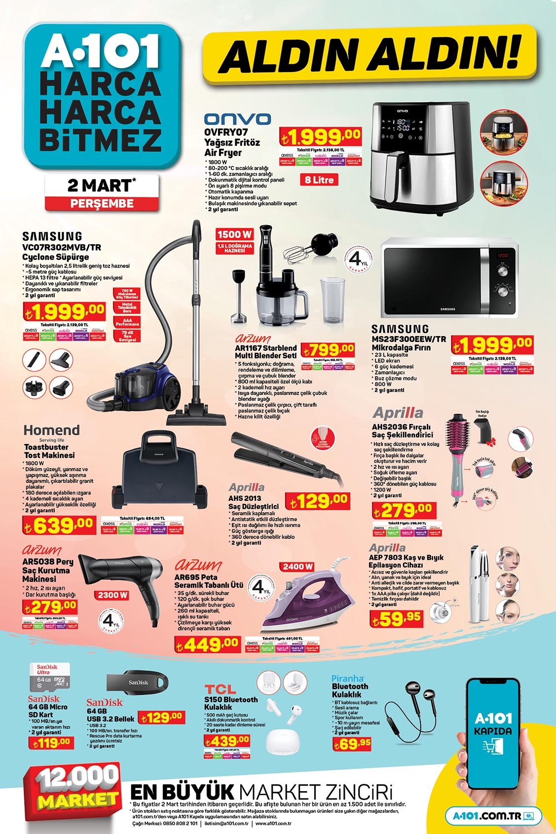 A101 yeni ay kataloğunu yayımladı! 32 li tuvalet kağıdı 129 TL ye düştü! A101 online kataloğu 2 Mart 2023 fiyat listesi