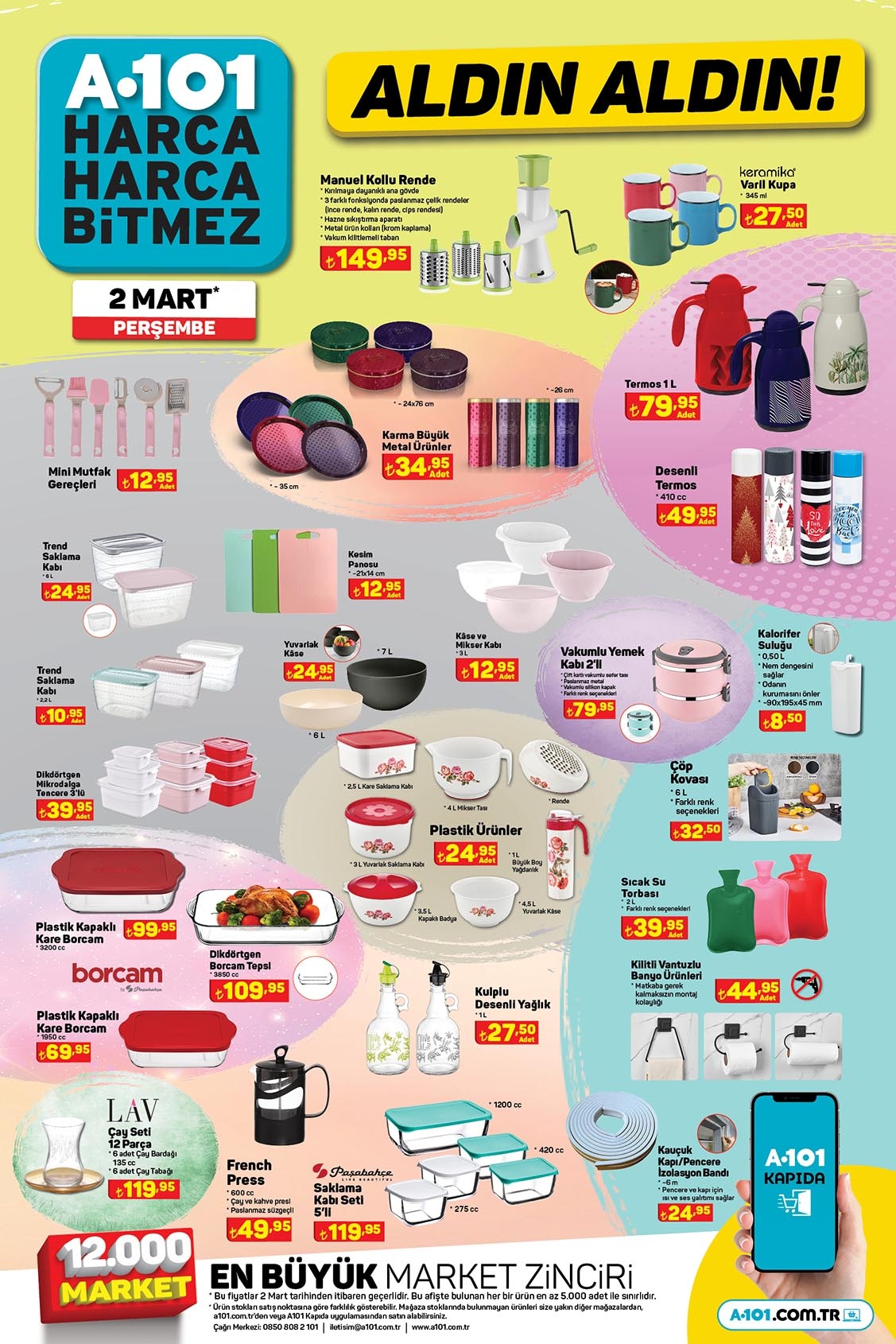 A101 yeni ay kataloğunu yayımladı! 32 li tuvalet kağıdı 129 TL ye düştü! A101 online kataloğu 2 Mart 2023 fiyat listesi