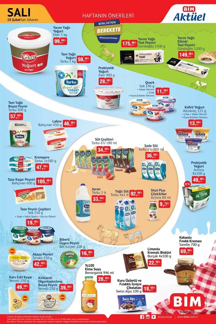 BİM’de baget tavuk 39,50 TL, yoğurt 59,50 TL, beyaz peynir 57,50 TL! 28 Şubat 2023 fiyat listesi