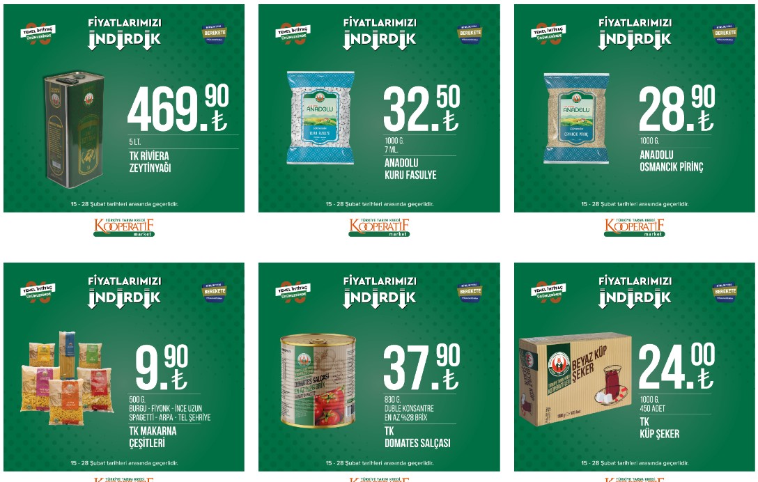 Tarım Kredi Marketlerinde indirimin hası yapılıyor! Bu fiyatlar Şubat a özel bir daha olmayabilir