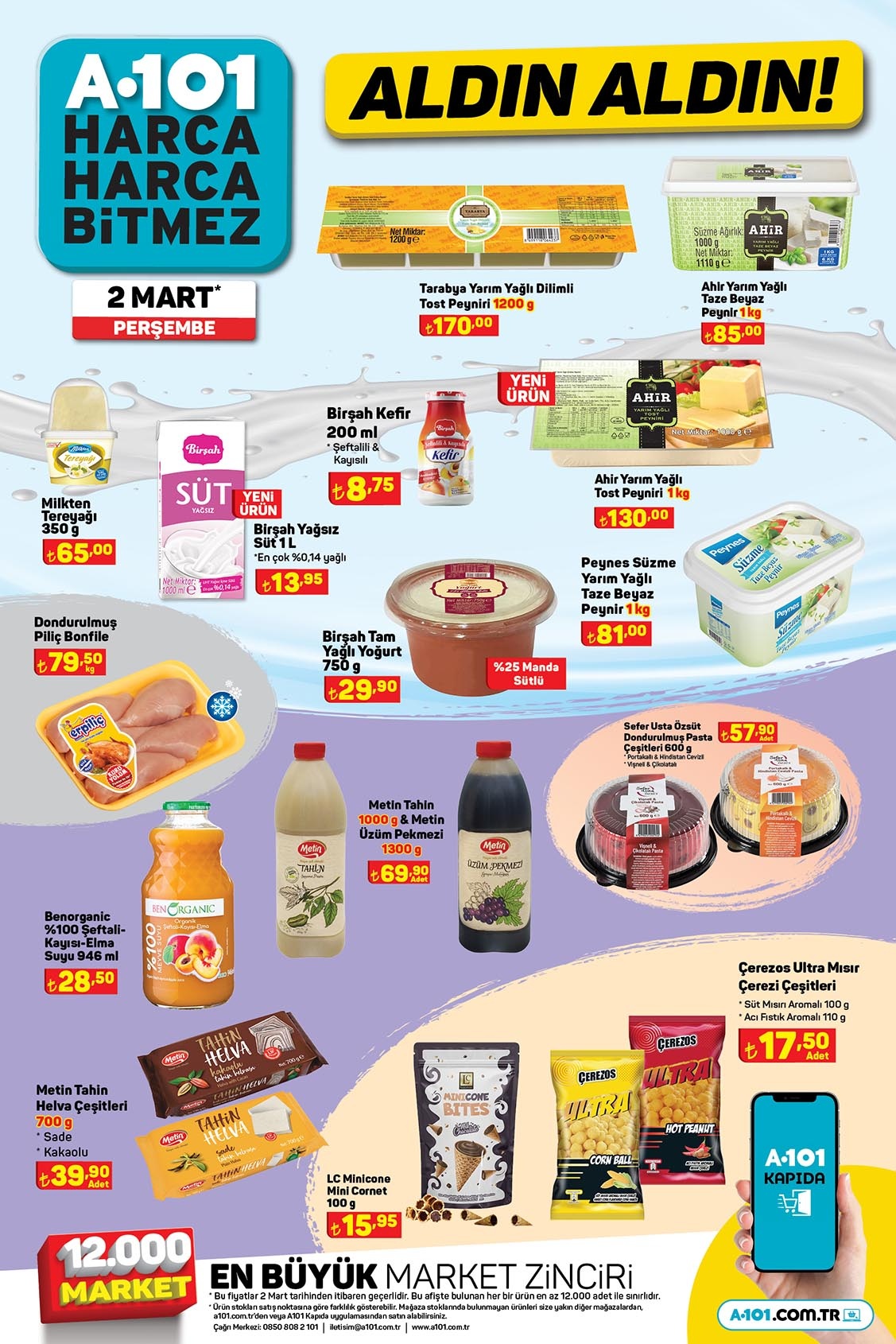 A101 mart ayının ilk indirimini duyurdu! Sepet dolduracak kampanya başlıyor! Peynir, kaşar, piliç 2 Mart 2023 kataloğu