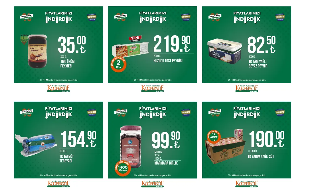 Tarım Kredi Marketleri nin Mart ayı indirimleri belli oldu! Ayçiçek yağı, şeker, çay, pirinç.. 1 Mart 2023 fiyat listesi