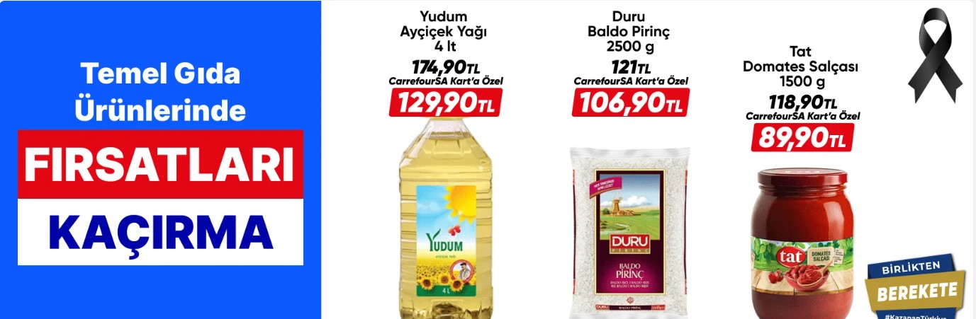Carrefour da Ayçiçek yağı 129.90 TL, Çipura 99.99 TL ile satışta! İndirimli ürünler peş peşe sıralandı!