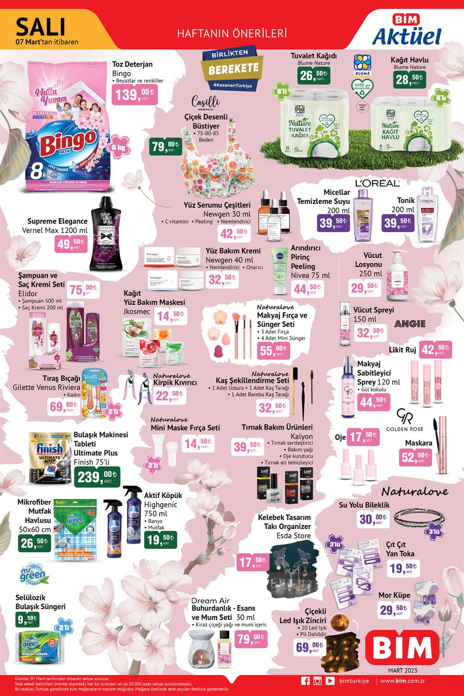 BİM de peş peşe indirim! Toz deterjan 139 TL, Siyah çay 72 TL! BİM online kataloğu 7 Mart 2023 fiyat listesi