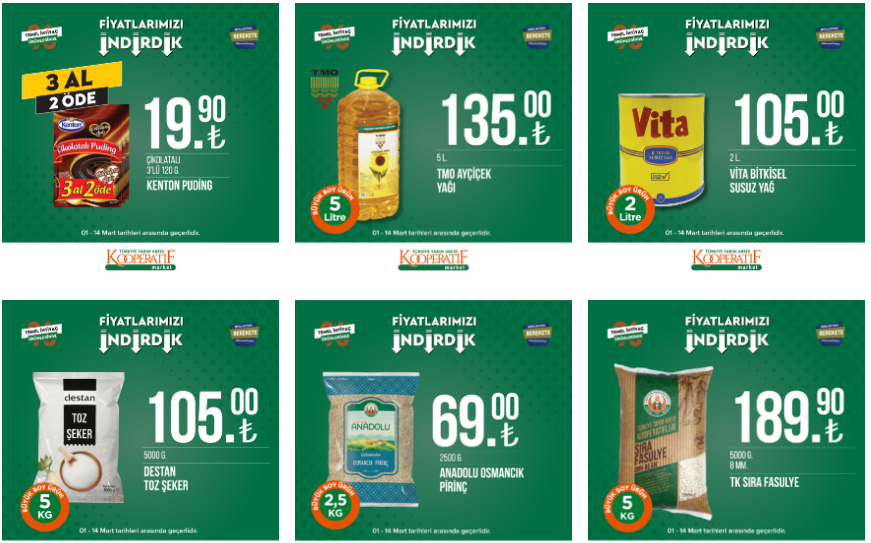 Tarım Kredi de mega indirim! 9 kilo toz deterjan 104,90 TL! 1 kilo tavuk 38 TL! 7 Mart 2023 fiyat listesi