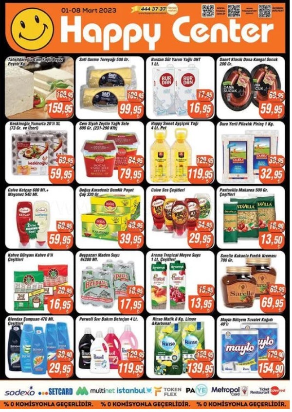 Happy Center da fiyatlar dibi gördü! Diş macunu 59.95 TL, Bulaşık deterjanı 84.95 TL! 07 Mart 2023 fiyat listesi