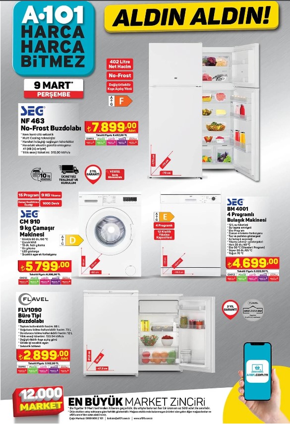 A101 den devrim gibi fiyatlar! Hemen bu listeye bakın! Pirinç 30,90 TL, El Mikseri 299,00 TL! 07 Mart 2023 fiyat listesi