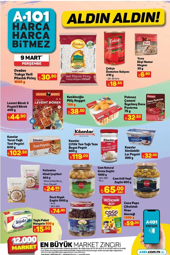 A101 den devrim gibi fiyatlar! Hemen bu listeye bakın! Pirinç 30,90 TL, El Mikseri 299,00 TL! 07 Mart 2023 fiyat listesi