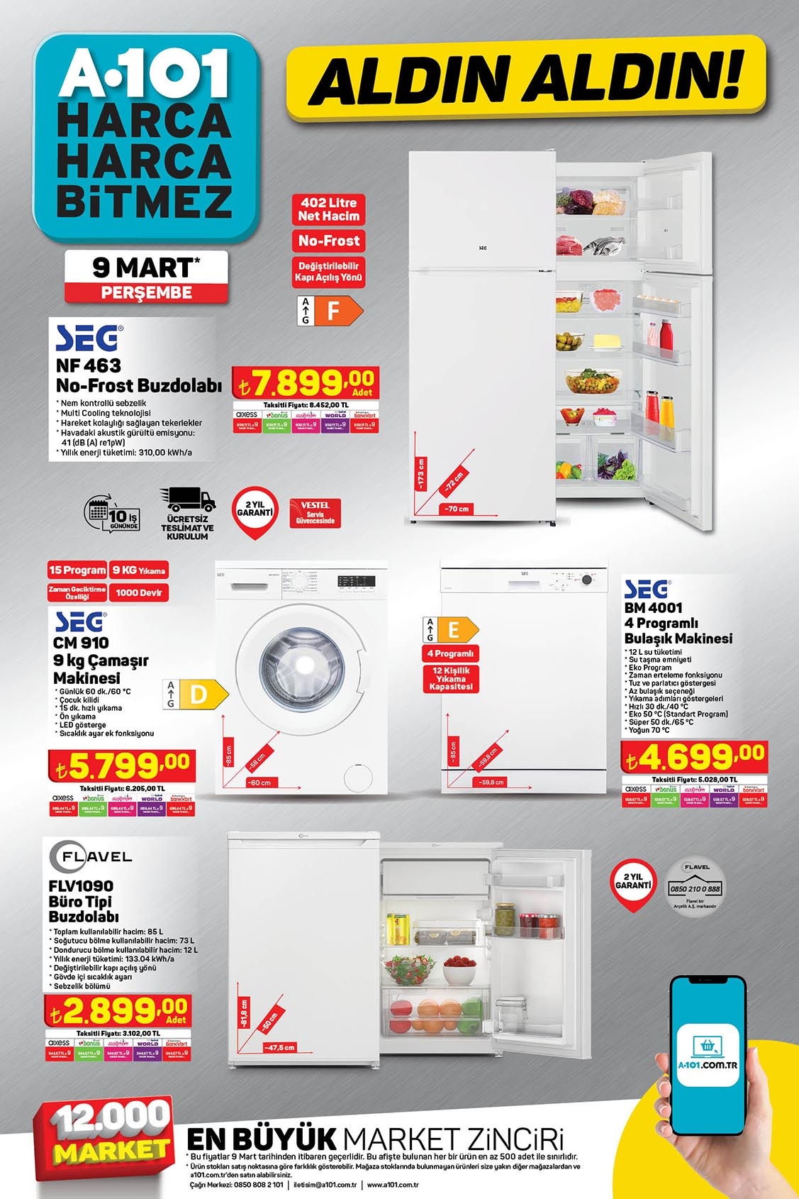 A101 de Singer dikiş makinesi 1.799 TL, Casatı boya 129 TL, 6 kişilik masa 2990 TL! A101 9 Mart 2023 fiyat listesi