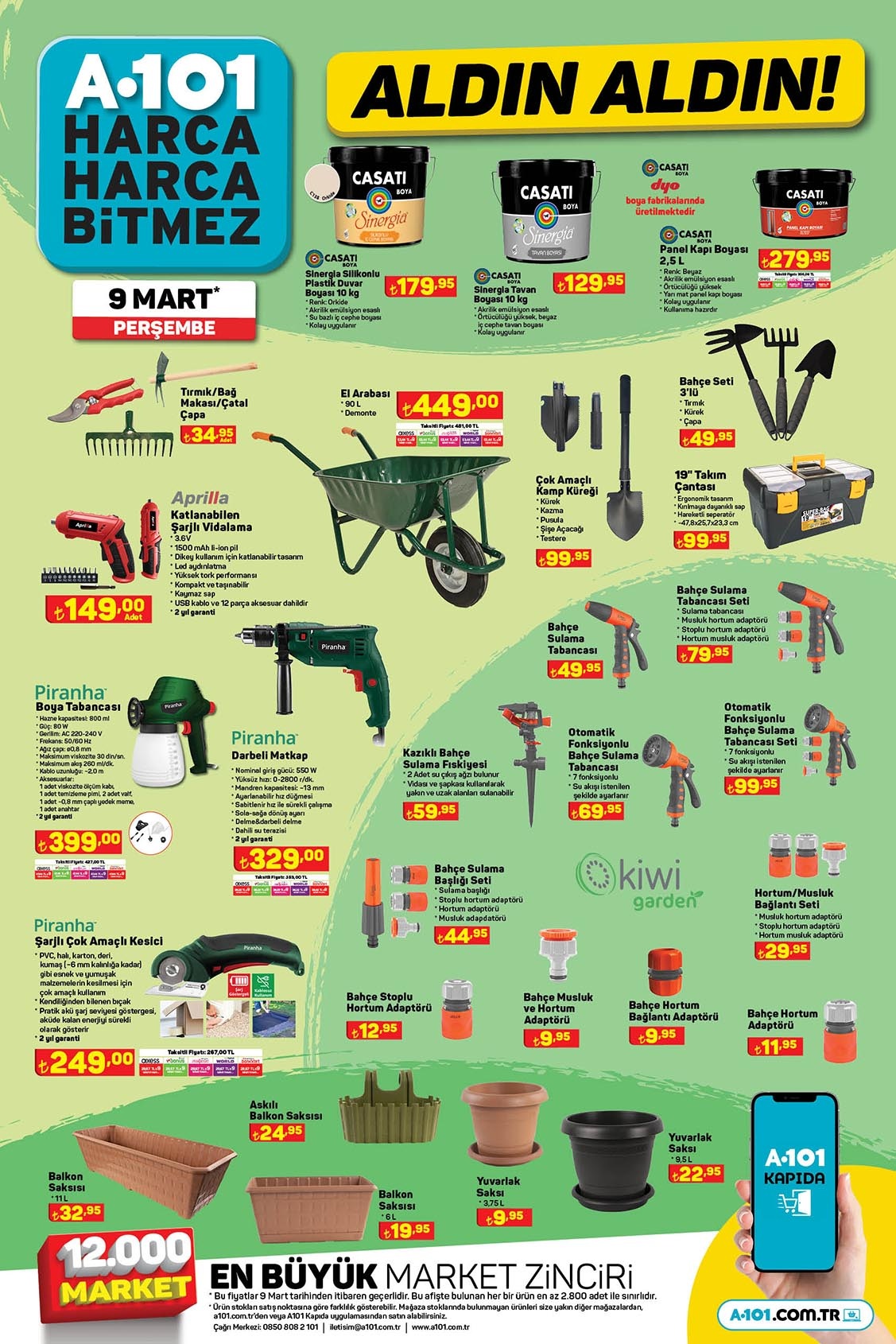 A101 de Singer dikiş makinesi 1.799 TL, Casatı boya 129 TL, 6 kişilik masa 2990 TL! A101 9 Mart 2023 fiyat listesi