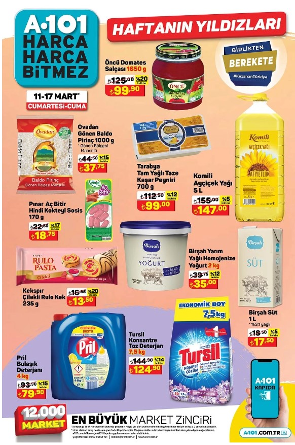 A101 de peş peşe indirimler! Pirinç 37.75 TL, ayçiçek yağı 147 TL! Bu fiyatları kaçırma