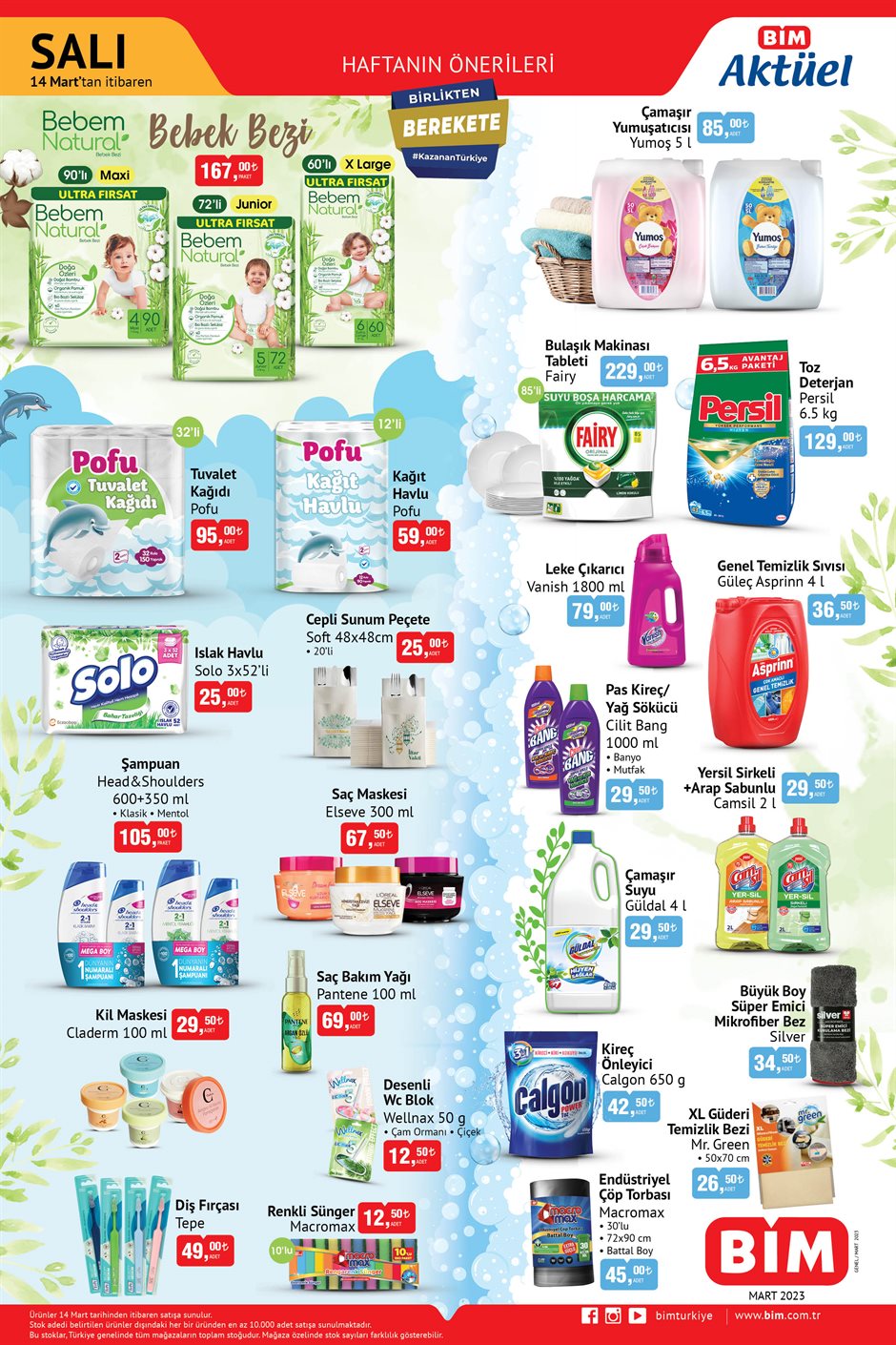 BİM’de nohut 76,50 TL’ye, taze fasulye 27.50 TL’ye, leke çıkarıcı 79 TL’ye düştü! 14 Mart 2023 fiyat listesi