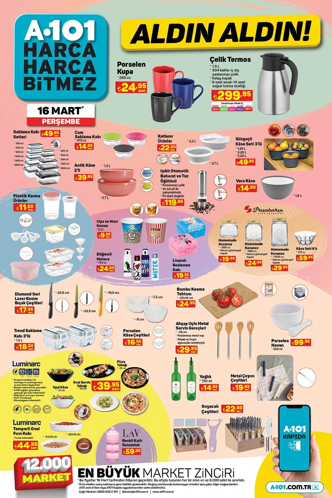 Çeyiz hazırlığı yapanlar dikkat! A101 de Katlanır Masa 299 TL, Su Isıtıcı 249 TL! 16 Mart 2023 fiyat listesi