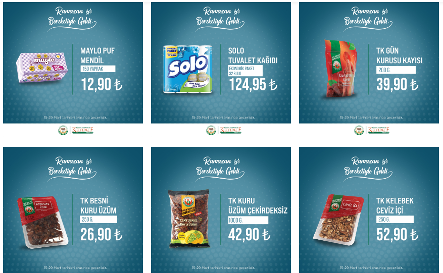 Tarım Kredi den Ramazan ayına özel yeni fırsat kataloğu! Ayçiçek yağı, peynir, salam, çay! 16 Mart 2023 fiyat listesi
