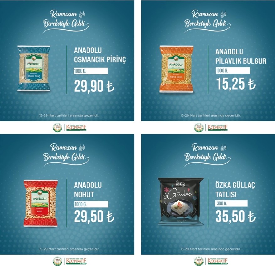 Tarım Kredi Marketleri nde peynir 39.95 TL,nohut 29.50 TL! Çılgın indirimleri kaçırmayın!