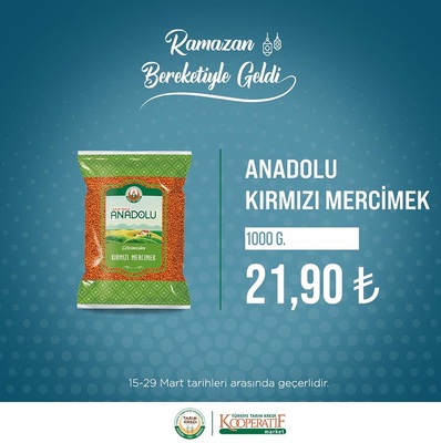 Tarım Kredi’de Ramazan bereketi! Hurma 46 TL,1 kg nohut 29 TL! 17 Mart 2023 Fiyat Listesi