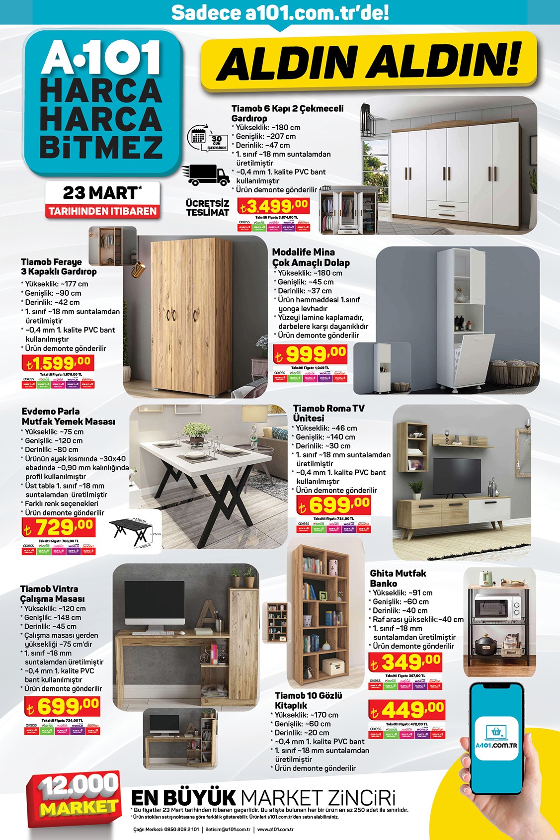 A101 de koltuk takımı 6.990 TL, Xiaomi yağsız fritöz 5.099 TL! İşte  A101 kataloğu 24 Mart 2023 fiyat listesi
