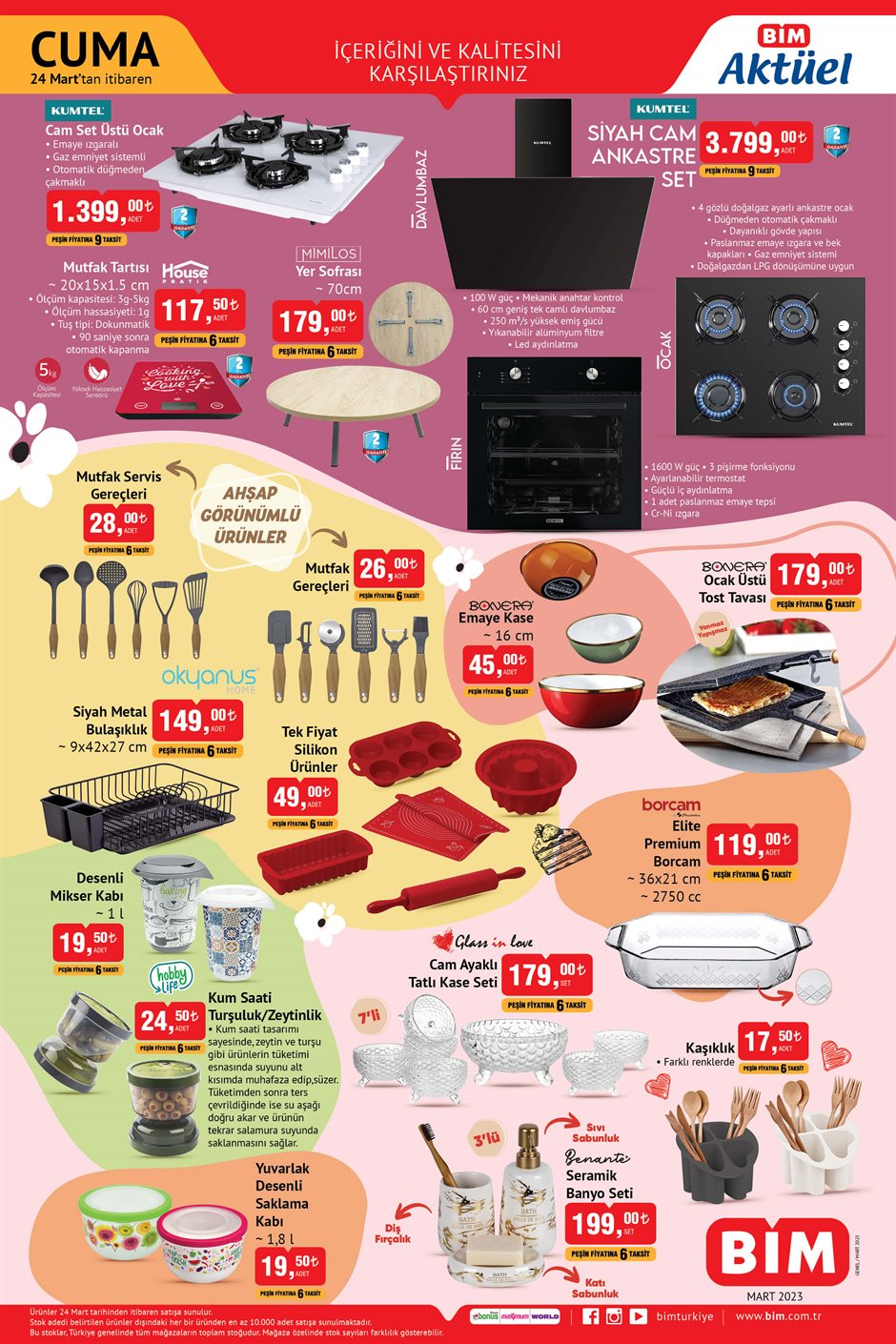 BİM’de çeyiz düzenlere bayram ettirecek indirimler! Set üstü ocak 1399 TL’ye, ankastre set 3799 TL’ye, borcam 119 TL...