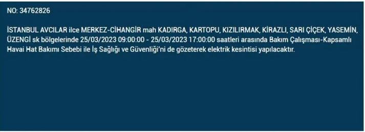 İstanbullular dikkat! ilçe ilçe elektrik kesintisi yaşanacak! İşte 25 Mart 2023 elektrik kesintisi yaşayacak ilçeler!