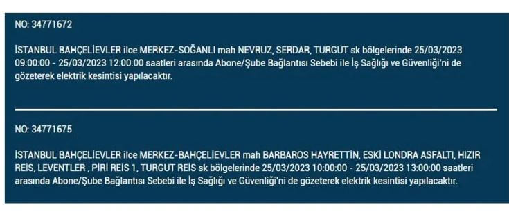 İstanbullular dikkat! ilçe ilçe elektrik kesintisi yaşanacak! İşte 25 Mart 2023 elektrik kesintisi yaşayacak ilçeler!